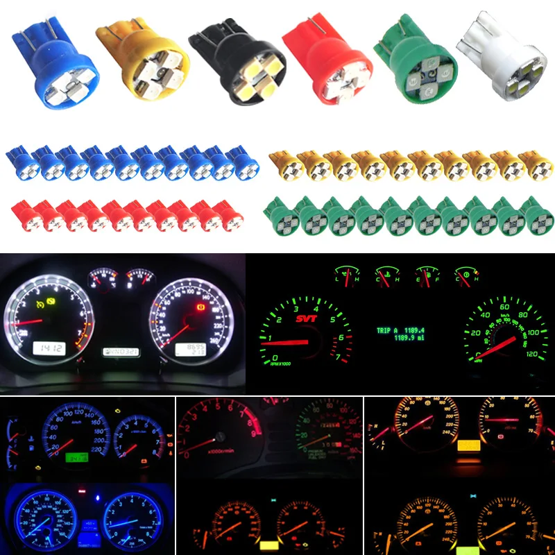 

10pcs T10 4-SMD Wedge Interior Instrument Side Car Light Bulb Lamp Car Styling