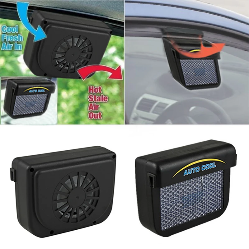 

New Solar Powered Car Auto Cool Air Vent Cooling Fan Cooler With Rubber Stripping Car Ventilation Fan Radiator System