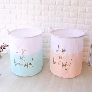 

Cute Foldable Laundry Basket for Girls Toy Storage Box for Kids Room Picnic Basket and Dirty Clothes Organizer Home Dorm Decor