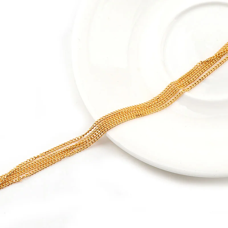 0,8~ 1 метр Ширина 2 мм длина 3D японский золотой гвоздь металлическая цепочка ручная работа полый гвоздь цепь панк стиль дизайн ногтей украшение
