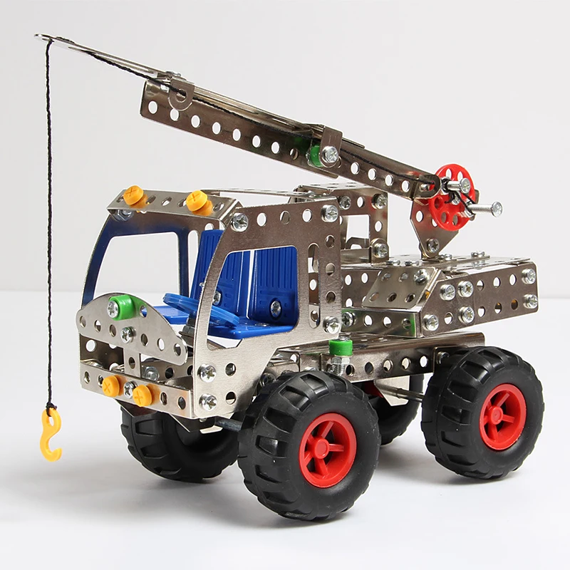 

DIY metal engineering car series assembling building blocks Educational science toys children's disassembly alloy model
