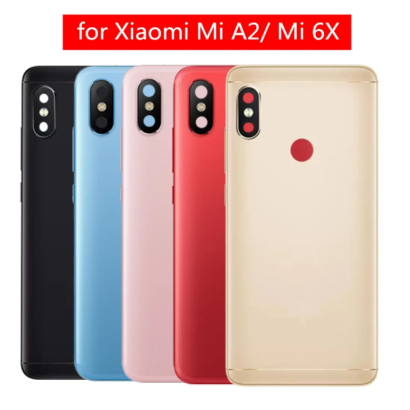Для Xiaomi Mi A2 батарея задняя крышка корпус металлическая дверь для Xiaomi Mi 6X камера стекло объектив Ремонт Запчасти