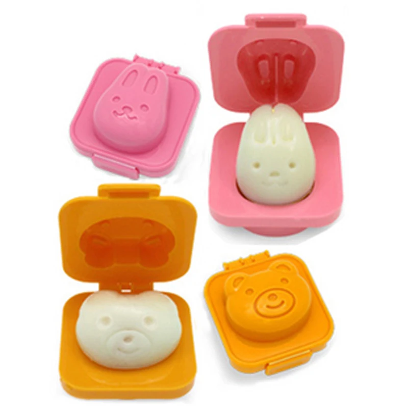 

2pcs DIY Poached Egg Mold Boild Eggs Mould Poach Bentos Rice Food Dumpling Mould Moon Cake Jelly Mold Bear Bunny