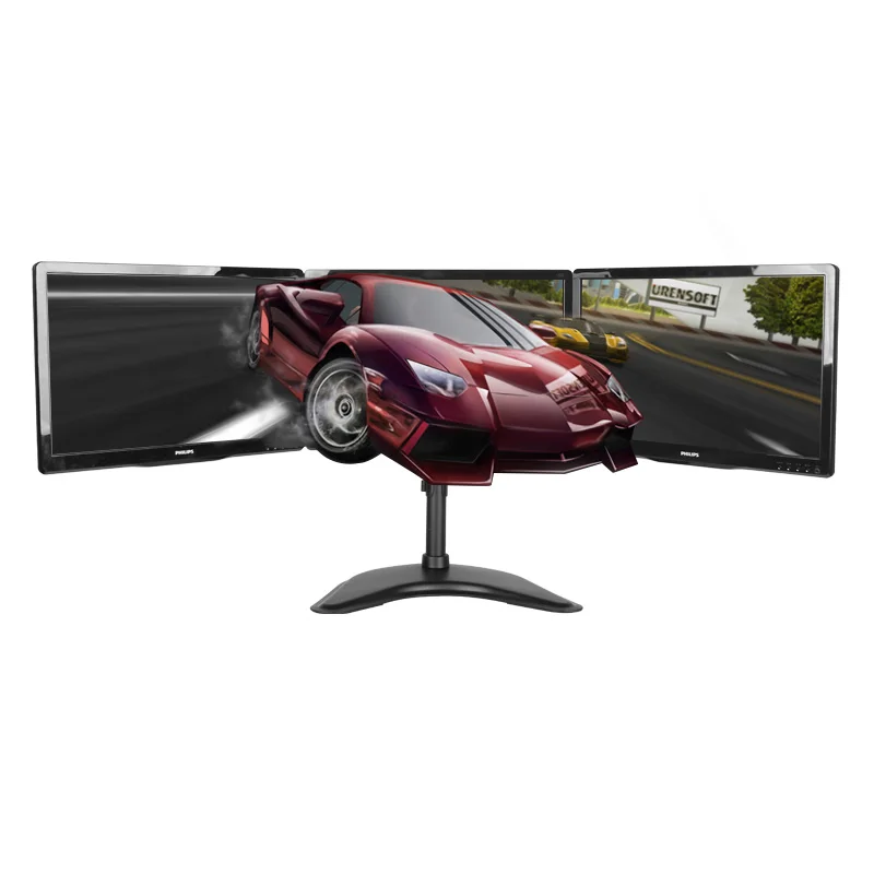 LCD T070 стальной тройной монитор 27 дюймов lcd Телевизор Настольный держатель три