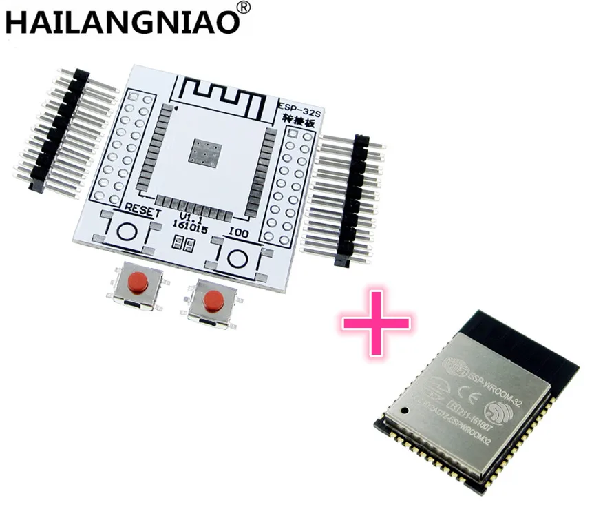 

ESP32 ESP-WROOM-32 IoT Wifi Wlan BLE Module+ESP-32S Adapter Board