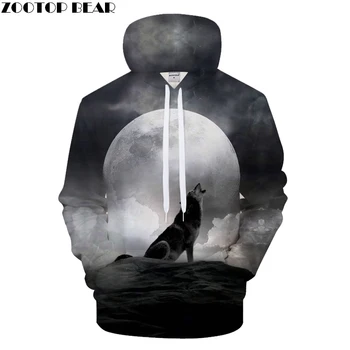 

Moon 3D Hoodies Men Hoody Wolf Sweatshirt Animal Pullover Anime Tracksuit Streatwear Coat Harajuku CLothing Drop Ship ZOOTOPBEAR