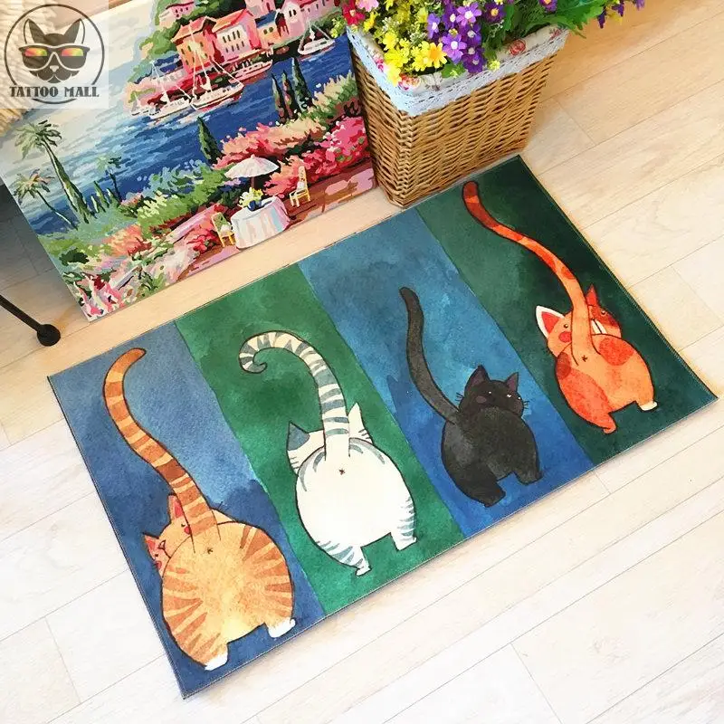 SUMIJIA Toilets Door Mats Japanese Cute Cat Door Floor Mats Doormat
