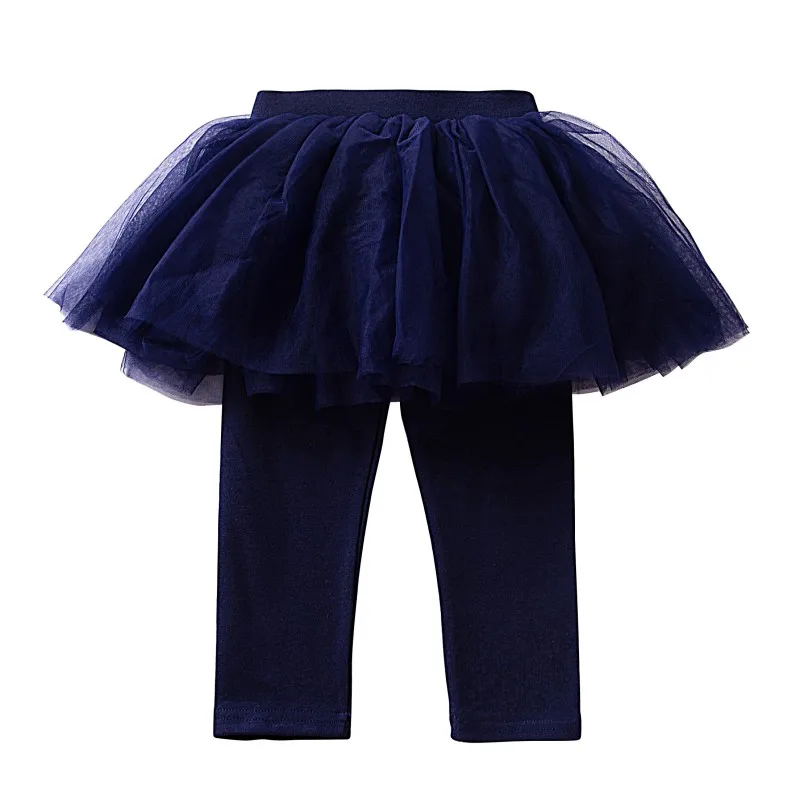 Детские зимние штаны для девочек утепленные леггинсы с юбкой для девочек юбка-штаны из пряжи и тюля, теплые брюки из искусственного меха для девочек от 12 месяцев до 10 лет - Цвет: DL