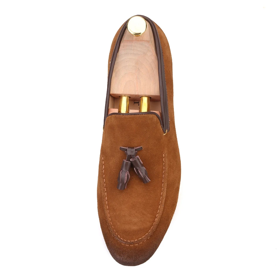 2018 Avec Arrivée Noir Casual Mode Daim Gland Nouvelle Hommes De En Cuir Noir Main Et Le Appartements marron Masculine Chaussures Piergitar Mocassins Brun 45jLR3A