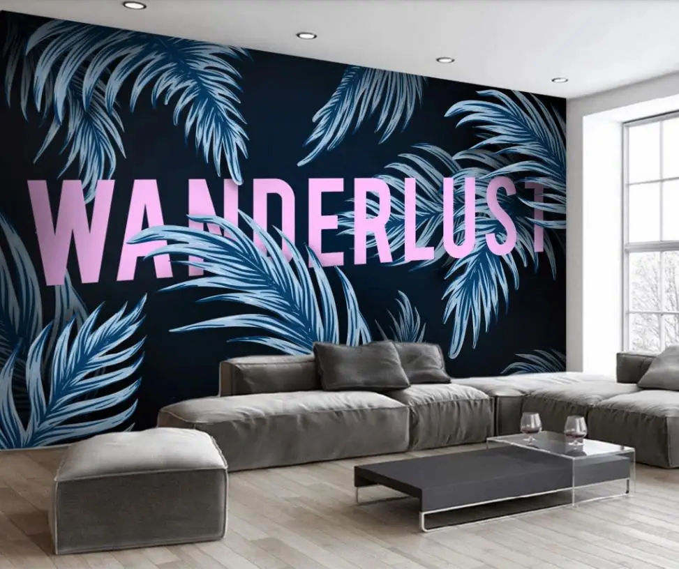 Custom wallpaper European retro small fresh tropical plants banana leaves living room wall - decorative waterproof material Custom wallpaper European retro small fresh tropical plants banana leaves living room wall - decorative waterproof material