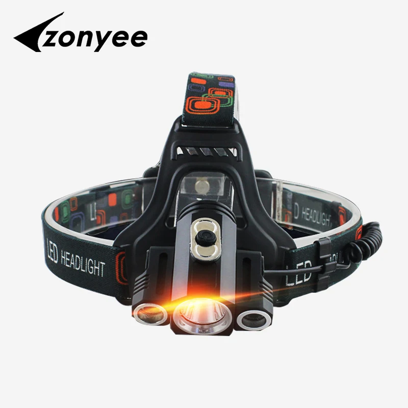 

Zoynee Zoom 3 LED Headlamp Headlight Frontale Flashligh Torch Lights with Charger With 18650 Battery Flashlight Torch UK/US/EU
