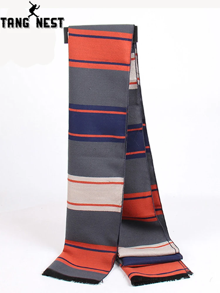 

TANGNEST Warm Men's Scarf 2018 Stripped Winter Soft 180 CM Male Fashion New Arrival Scarves PWX207