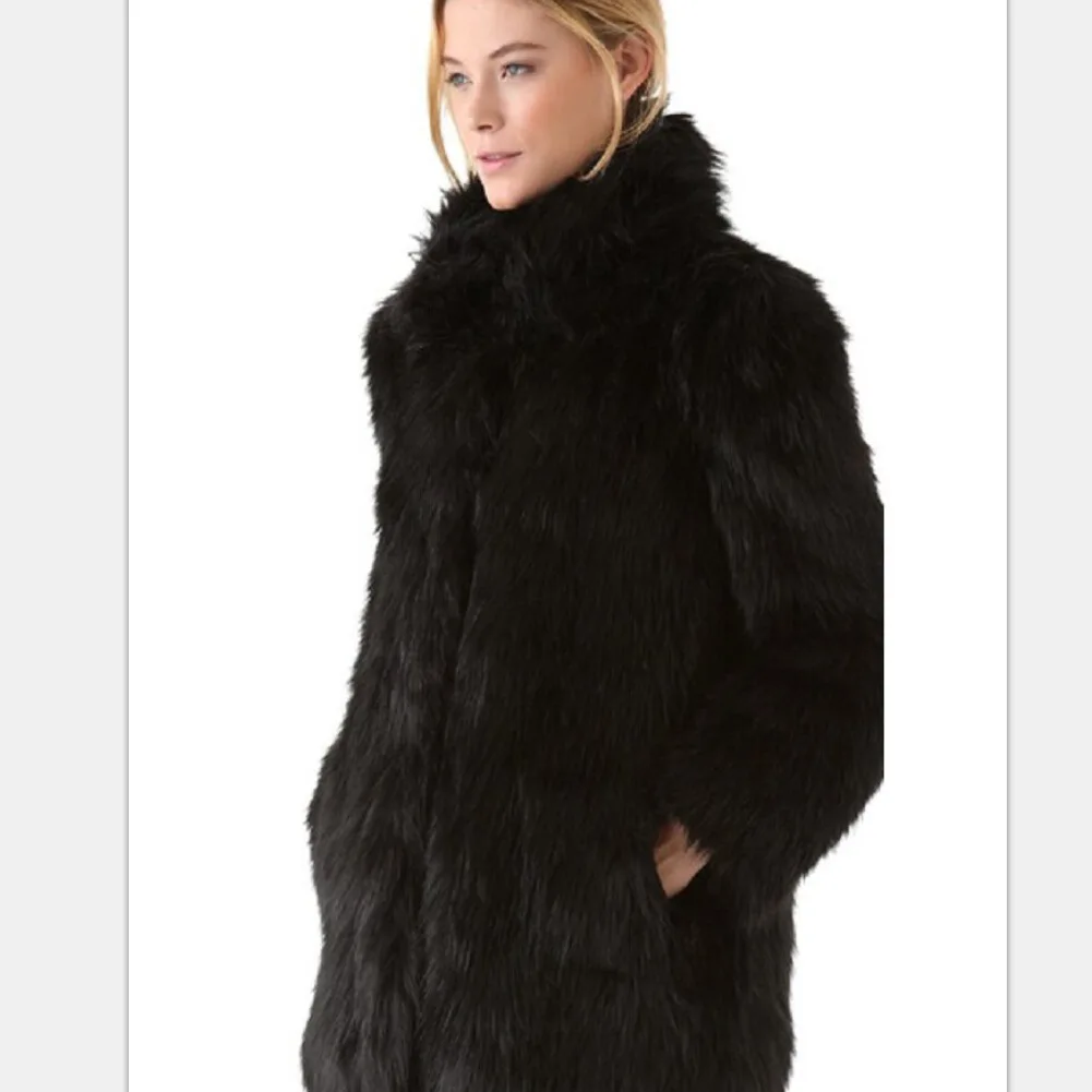 Couleur Au Manteau Faux Femmes Épais Fourrure Dames Oversize Office Chaud De Lq256 Noir Lady Tuhao Casual Manteaux Overwear Pelt Complet Garder 1Bq0OwBv
