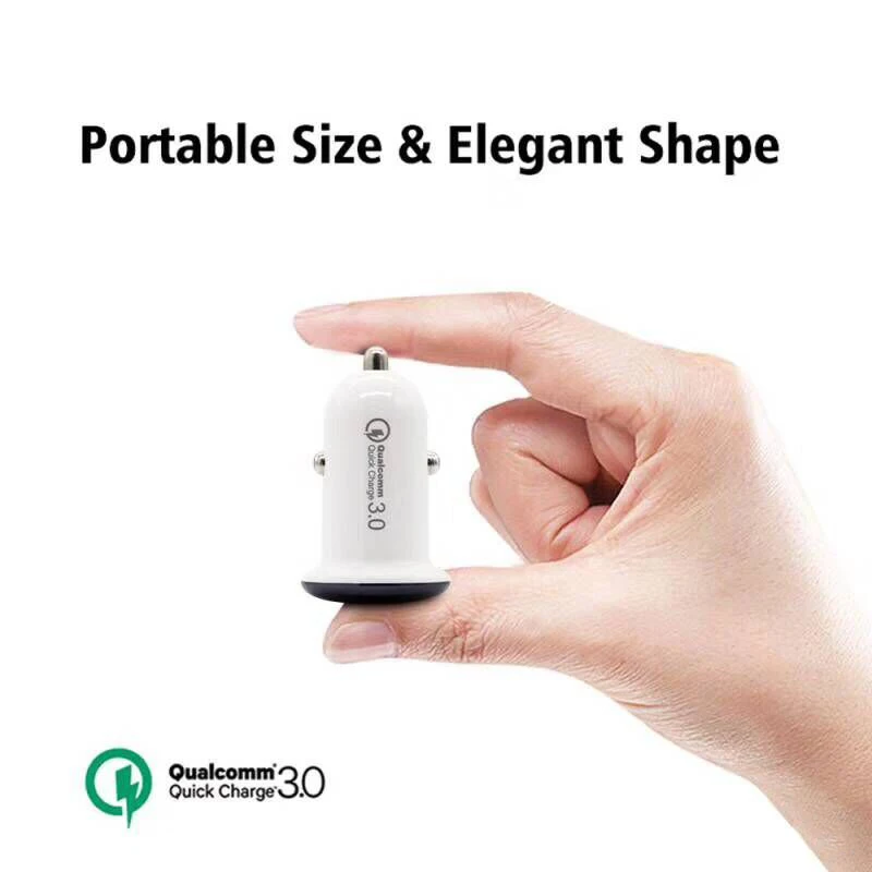 شاحن سيارة USB صغير للهاتف المحمول QC3.0 سريع شاحن سيارة واحدة USB-شاحن آيفون سامسونج Xiaomi اللوحي مهايئ شاحن