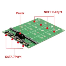 4 Lane M.2 NGFF B or B/M key SSD to SATA 7Pin Hard Disk Enclosure Converter Support 30mm 42mm 60mm 80mm
