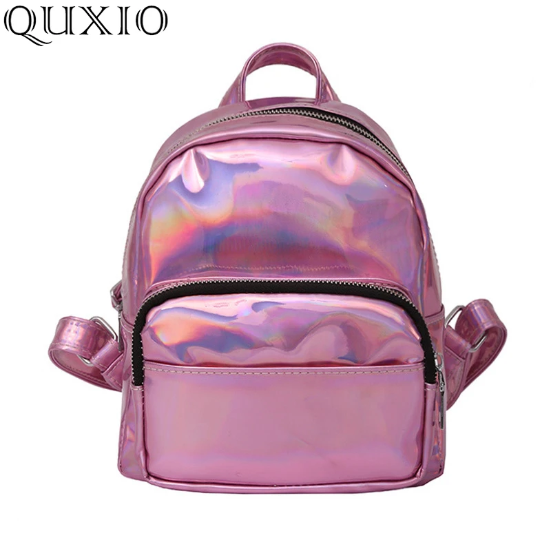 Laser Colors Fashion Mini Backpack For Women 2019 Summer New Soft PU Leather Cute School Bags Ladies Holographic MWX03 | Багаж и сумки