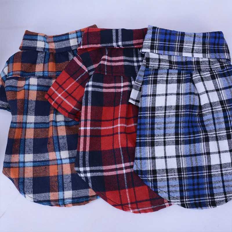 

2019 New Dog Pet Plaids Shirt Costume Dog Clothes Festival T-Shirt Autumn Spring Clothing For Pet Dogs Cat Grid Clothes