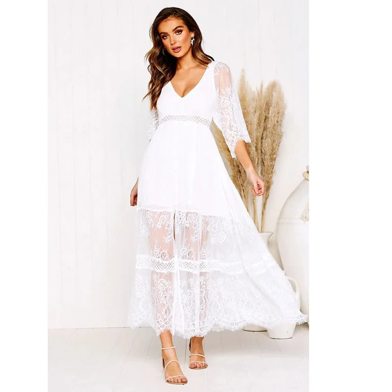 

Fashion nightdress sweetie for women sexy white lace nightgown summer holiday pinhoir women's sleep dress
