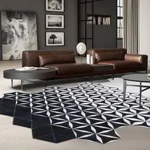 Модный коврик из бычьей кожи современная неоклассическая гостиная ковер на диван стол прикроватная тумбочка для спальни Роскошная шерсть коровы ковер