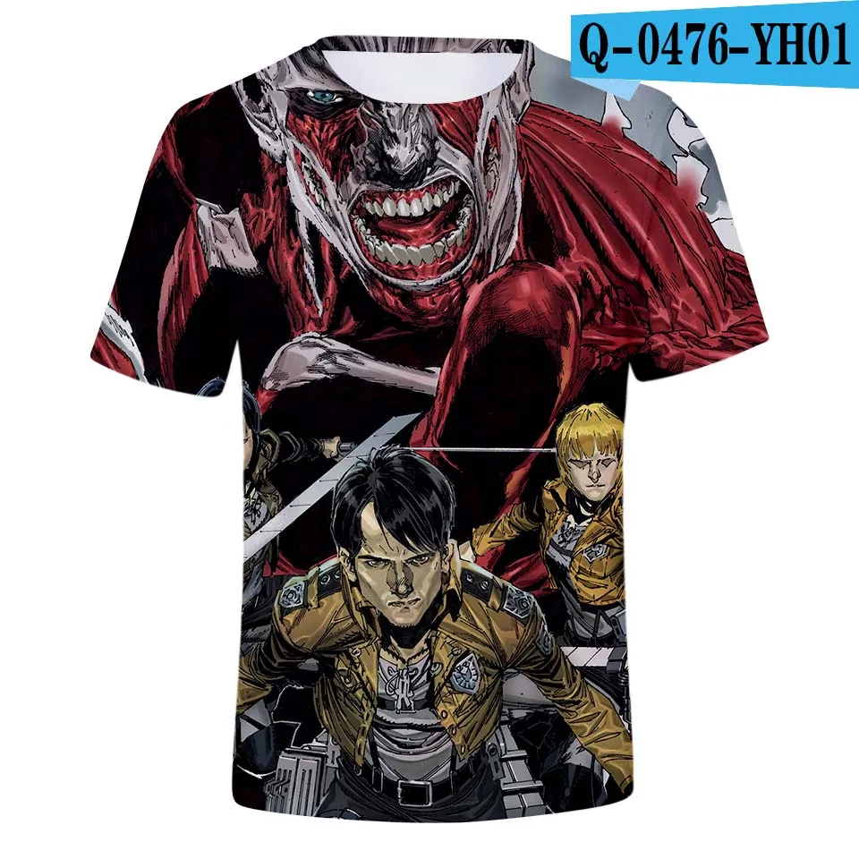 Футболки с 3D принтом Attack On Titan для мужчин и женщин, летняя модная дышащая свободная футболка с коротким рукавом, крутые топы для отдыха - Цвет: 3D
