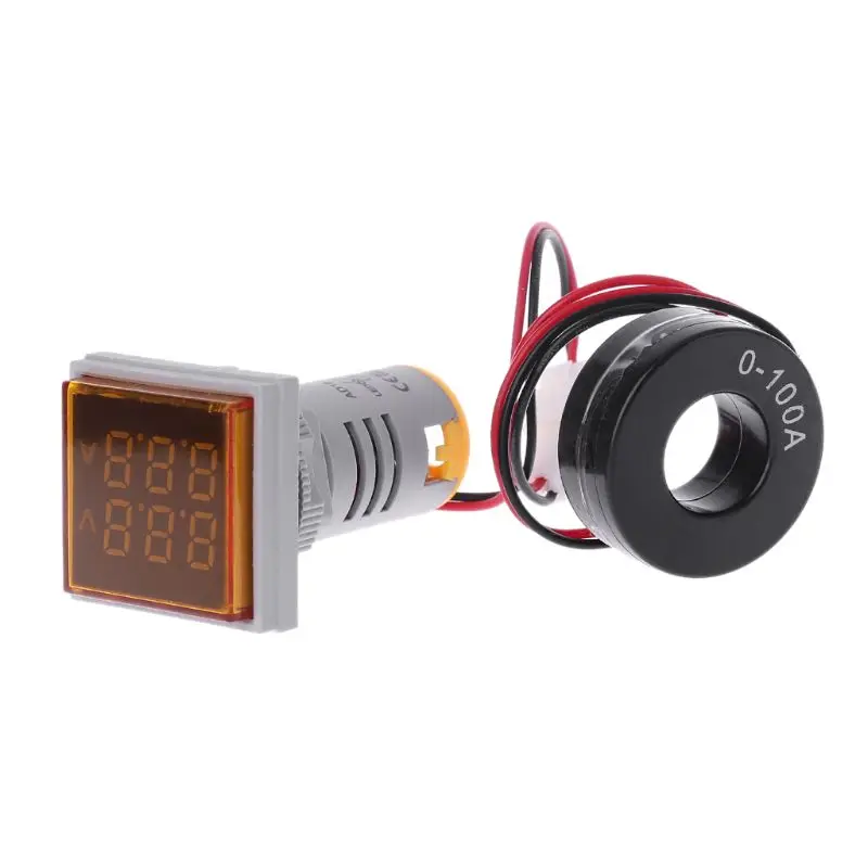 Digital LED Dual Display Voltmeter Ammeter Voltage Gauge Meter AC 60-500V<0-N SJ 