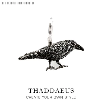 

Pendant Raven Pave,2017 Brand New Fashion Jewelry Europe Style Bijoux Trendy Silver Gift For Woman