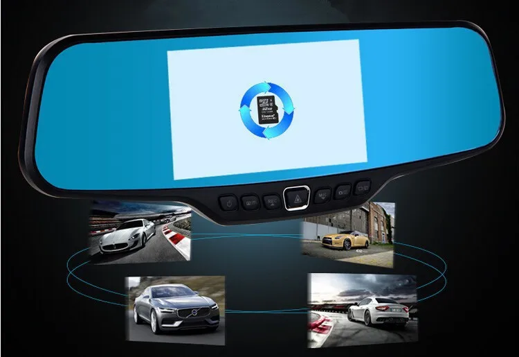 Лучшее автомобильное зеркало заднего вида DVR камера 4," Full HD 1080P видеорегистратор с режимом ночной съемки камера 170 градусов с двумя объективами DVR видеорегистратор