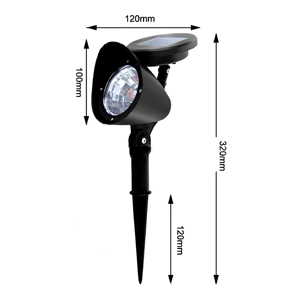 Светодиодный вращающийся проектор на солнечной батарее, лампа для газона, водонепроницаемый напольный светильник точечного света, садовый двор, дорожка, пейзаж, наружное украшение, Новинка