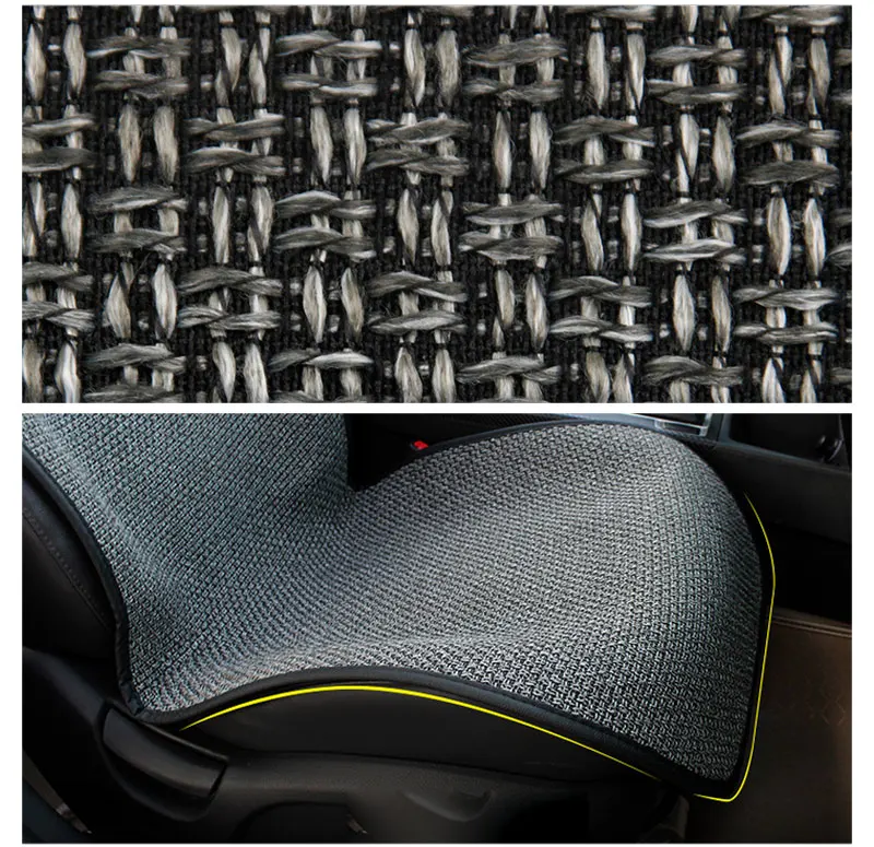 Car Seat Cover Linen Seats Cushion Summer Breathable Mesh Front Chair Protector Cape Mat Pad Universal Auto Interior Accessories (7)