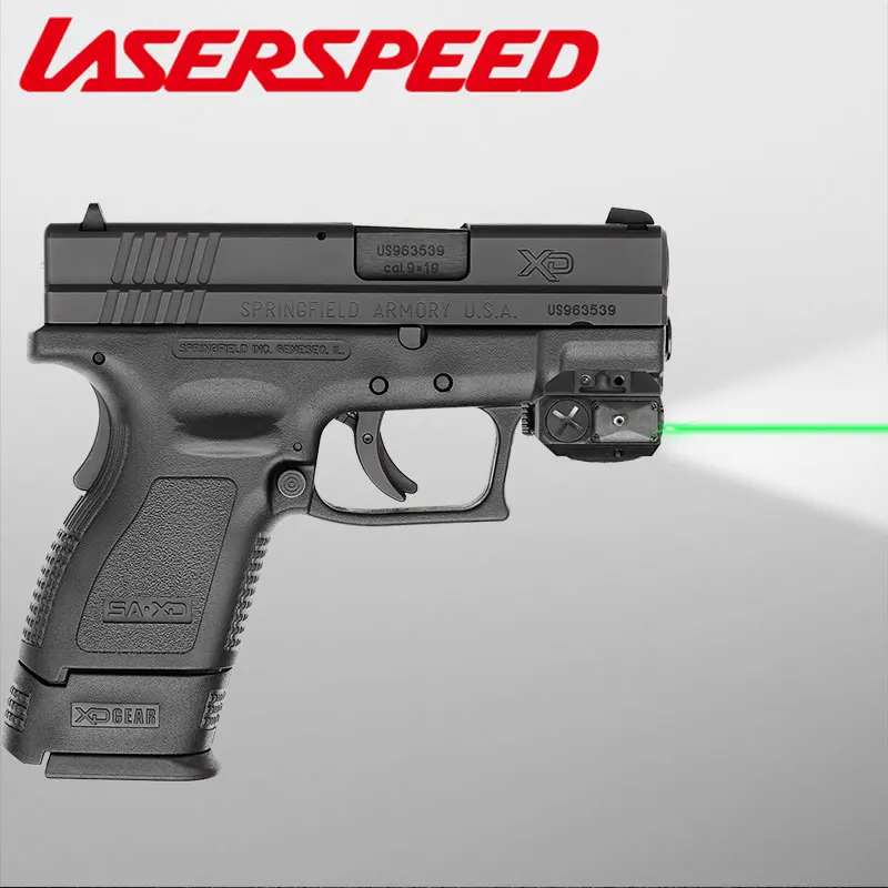 

LS-CL3 Tactical Combo Gun Flashlight And Green Laser Sight Strobe Function Rail Mounted 200Lm Led Pistol Light