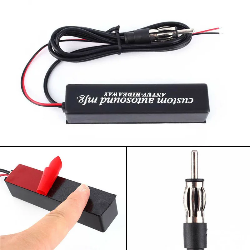 

Car Antenna Amplifier Radio Antenna 12V Hot Car Motorcycle Stereo Radio Electronic Hidden Antenna FM AM Amplified AP