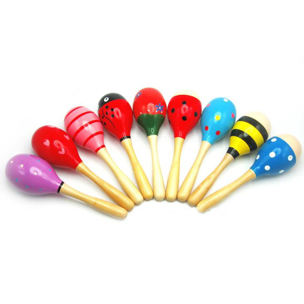 

1PC Baby Jingle Rattles Toys Rainbow Pram Crib Handle Wooden Bell Stick Shake Toys Newborn Baby Rattle Sound Toys Random Color