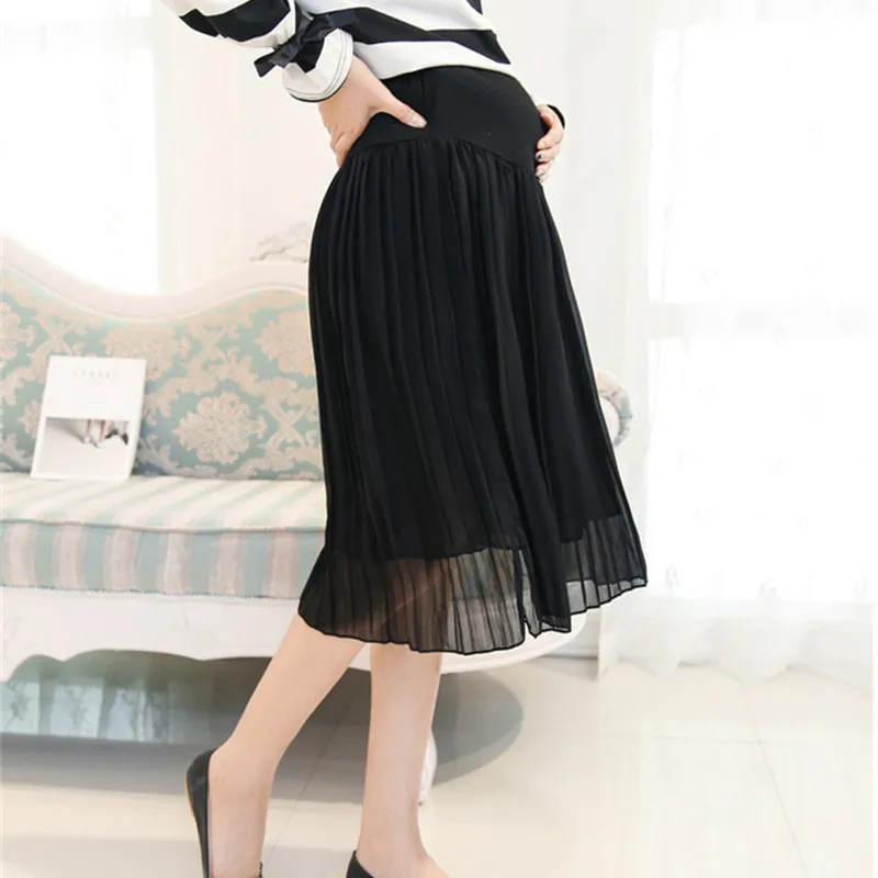 Buy Maternity Skirts Spring Chiffon Dresses Pleated Skirt For Pregnant Women