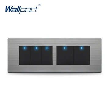 

5 Gang 2 Way Switch Hot Sale China Manufacturer Wallpad Push Button One-Side Click LED Indicator Luxury Wall Light