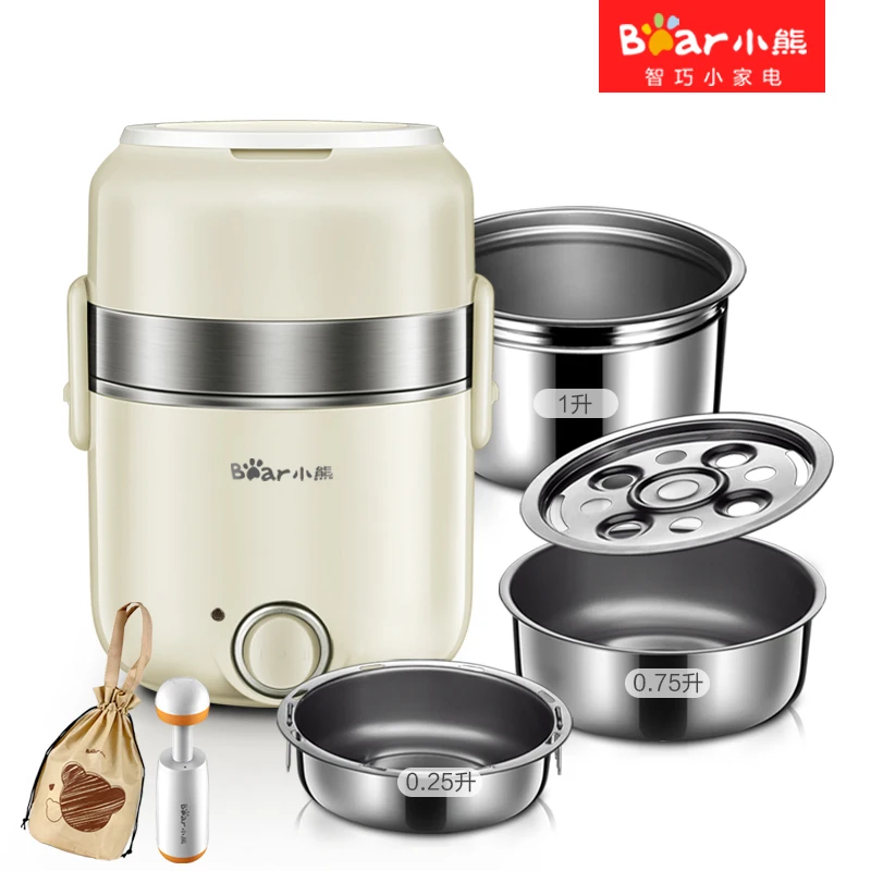 Bear Portable Automatic Electric Lunch box Three Layer Insulation