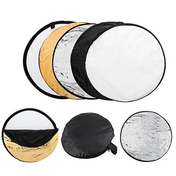 

60cm Round 5 in 1 Photography Studio Light Mulit Photo Disc Collapsible Light Reflector Round Disk With Carrying Case FW1S