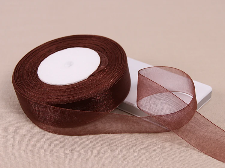 Случайная смешанных 2,5 см прозрачная декоративная лента из органзы Ткань для упаковки подарка лента