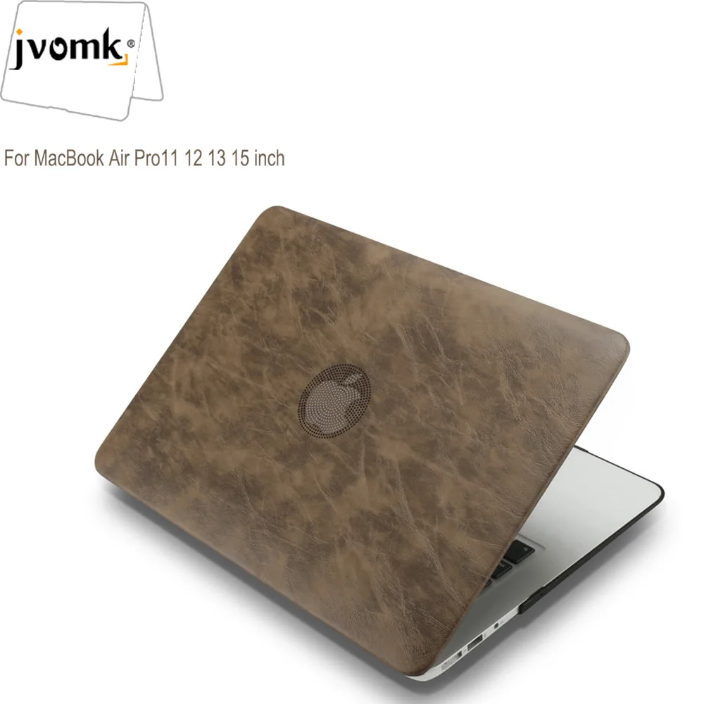 

Jvomk,Crazy-horse PU leather top+Hard plastic Laptop Case for MacBook Air Pro Retina 11 12 13 15 inch with Touch Bar New