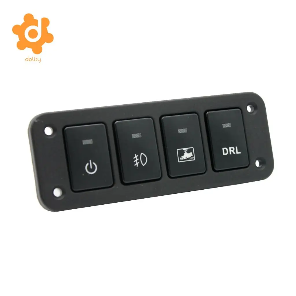 dolity DRL + LED light+ Driving Recorder+ Fog Light 4 Gang Switch Panel for Toyota