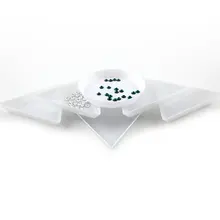 Nail tools white 20pcs/set round/triangle plastic Nail art equipment Rhinestone container trays