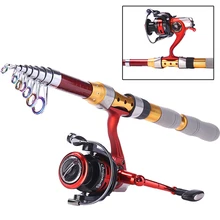 Fishing Rod And Spinning Reel Strong Telescopic Fishing Rod Superhard Power Hand Carbon Spinning Sea Rod Fishing Tackle