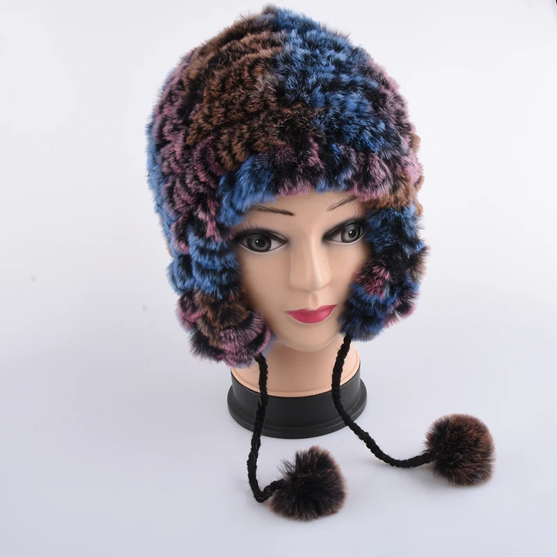 

Winter hat children genuine rabbit fur cap baby thick warm winter Bomber fur hat lovely boy and girl caps good quality baby hat