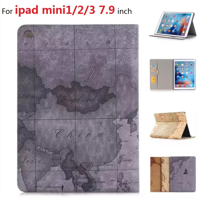 Лидер продаж Мода карта планшет чехол для ipad мини 1/2/3 7 9 дюйма кошелек Стиль