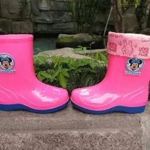 Милые детские сапоги с Минни Микки; обувь для мальчиков и девочек; брендовые детские резиновые сапоги;