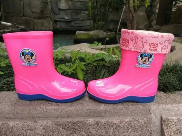 

Cute Minnie Mickey children boots rain Cartoon Girl/Boy Shoes Brand Kids rain boots Free Shipping