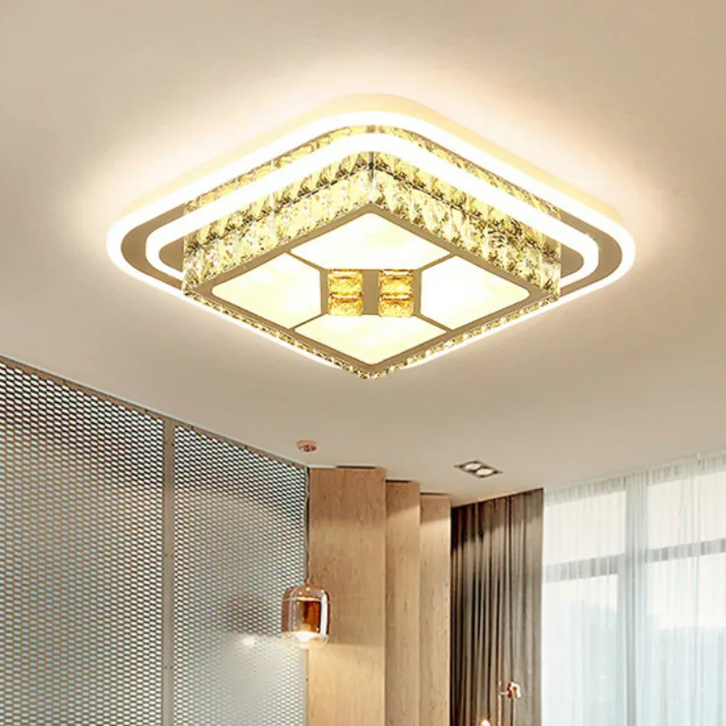 

Atmospheric luxury high-end crystal led ceiling lamp simple modern square home bedroom room lamp living room lamp ZP4181520