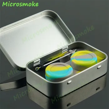 

Tin kit set with dab tool 5ml 10ml glow in the dark silicone jars container full sizes jar containers for concentrate/wax oil