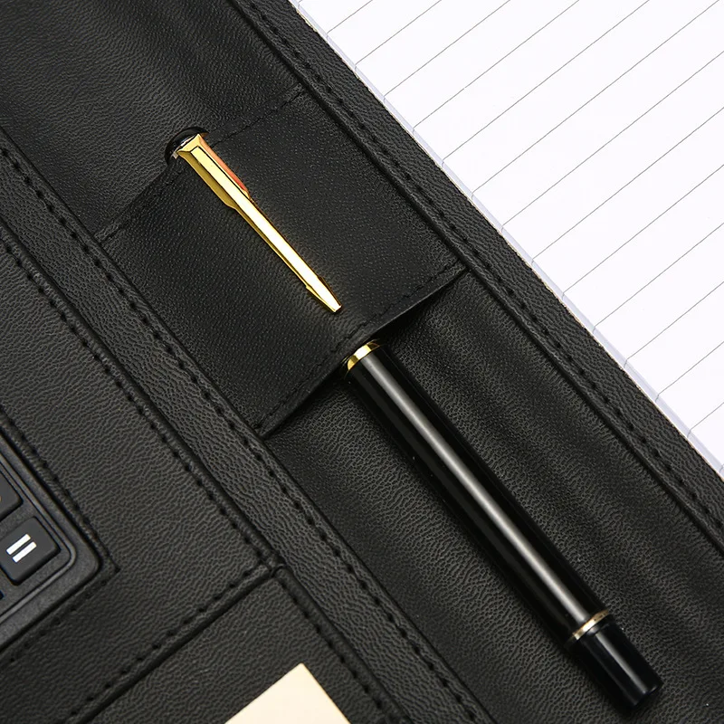 Us 37 96 27 Off 34x25cm A4 Business Affairs Loose Leaf Notepad Can Increase Logo More Function Bring Calculator Manager Mix Zipper Package Black In