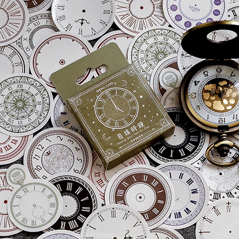 

LITZY Journal Clock Japanese Calendar Decorative Paper Craft Vintage Stickers Scrapbooking Decor Diary Label Stationery
