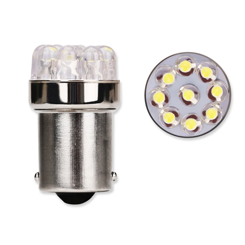 4pcs/lot White 1156 Ba15s P21w S25 7506 Led Light Bulbs 9 Leds Turn